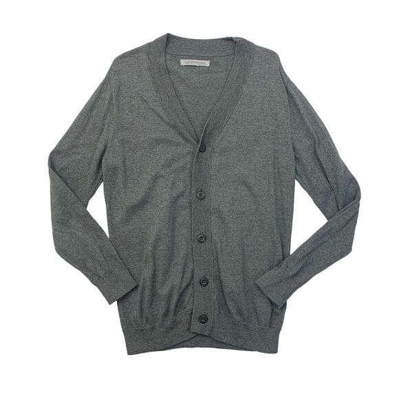 Outerknown Sweater Mens M Medium Gray Cotton Button Up Cardigan Vneck Preppy Dad